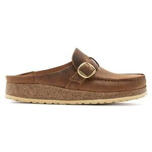 NEW BIRKENSTOCK women's buckley unlined moc-toe clog in cognac